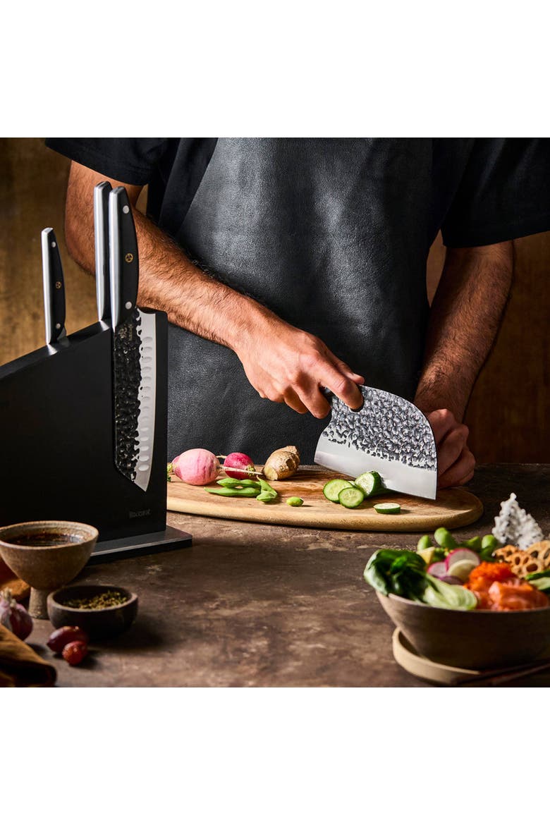 KUROI KIBA 7-Piece Knife Block, Alternate, color, Silver