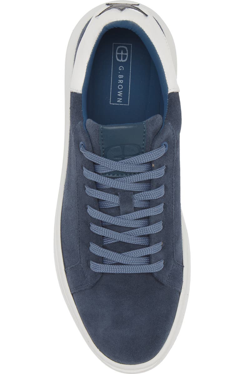 G Brown Puff Low Top Suede Sneaker, Alternate, color, Blue/ White