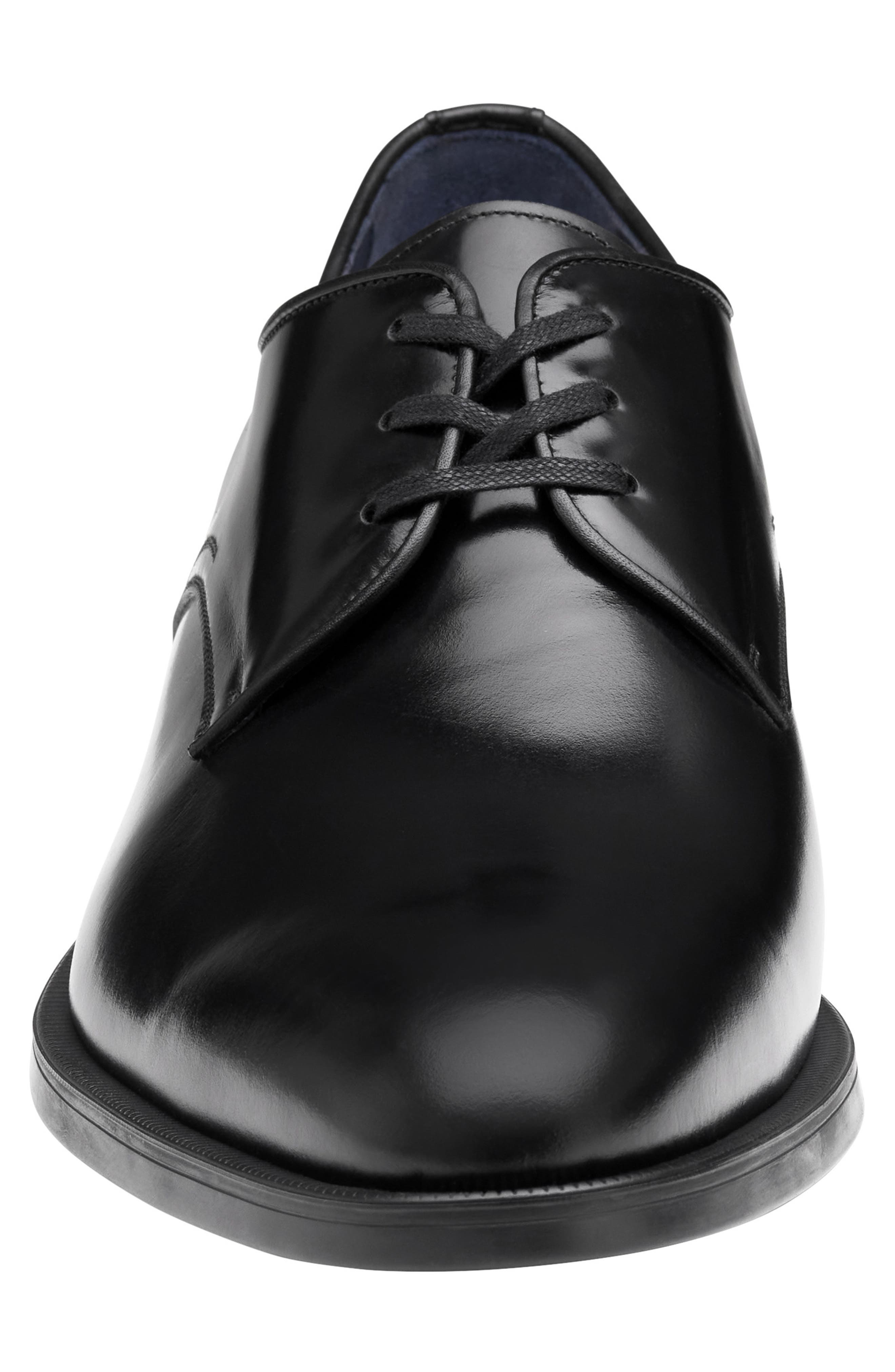 Johnston & Murphy Flynch Plain Toe Derby, Alternate, color, Black Italian Calfskin