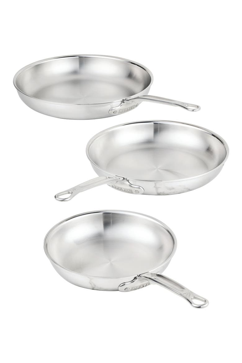 3-Piece Stainless Steel Skillet Set, Main, color, STAINLESS STEEL