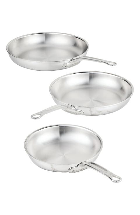 3-Piece Stainless Steel Skillet Set