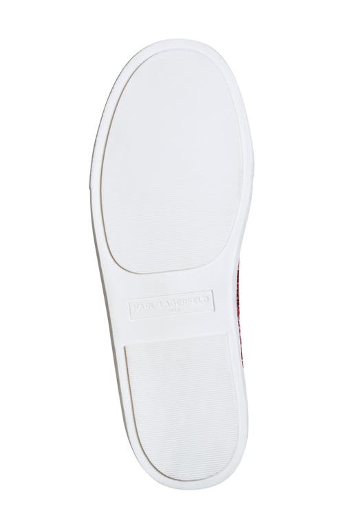 Karl Lagerfeld Paris Cate Pin Logo Low Top Sneaker In Burgundy