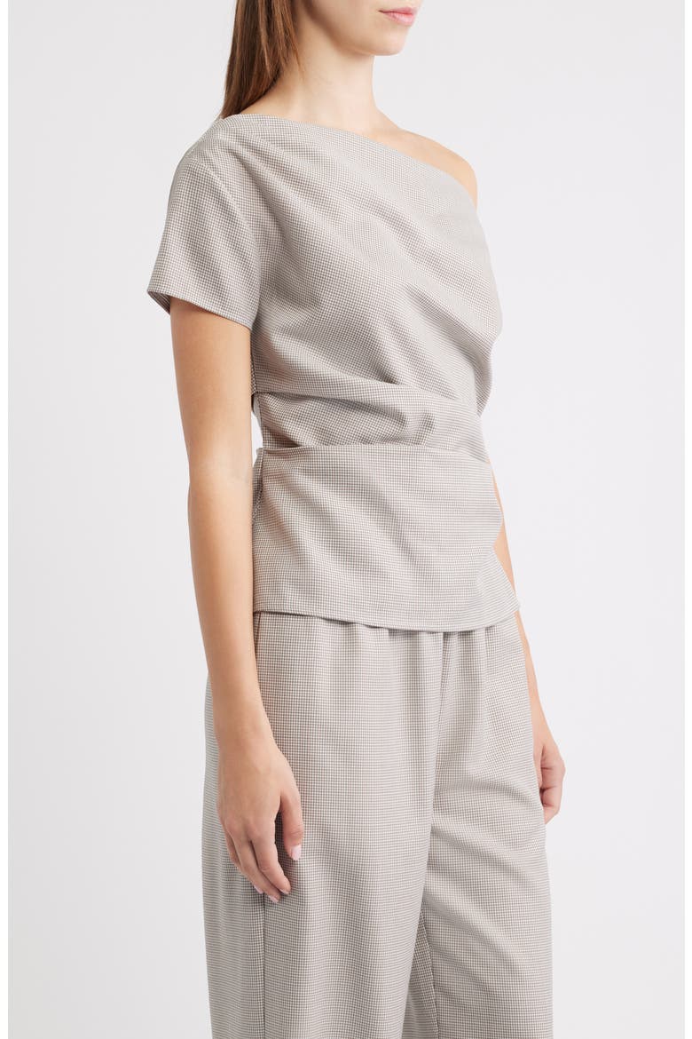 Draped Asymmetrical Wool Blend Top, Alternate, color, BEIGE