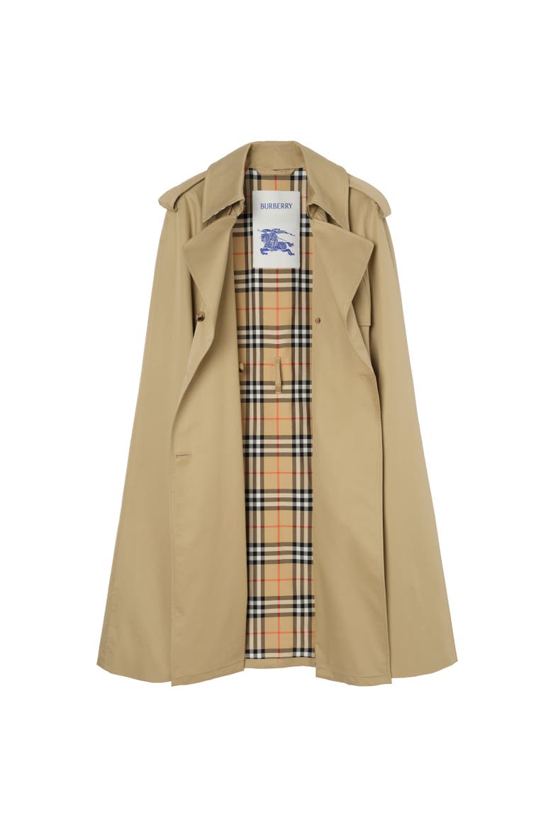 Gabardine Belmont Trench Cape, Alternate, color, Beige
