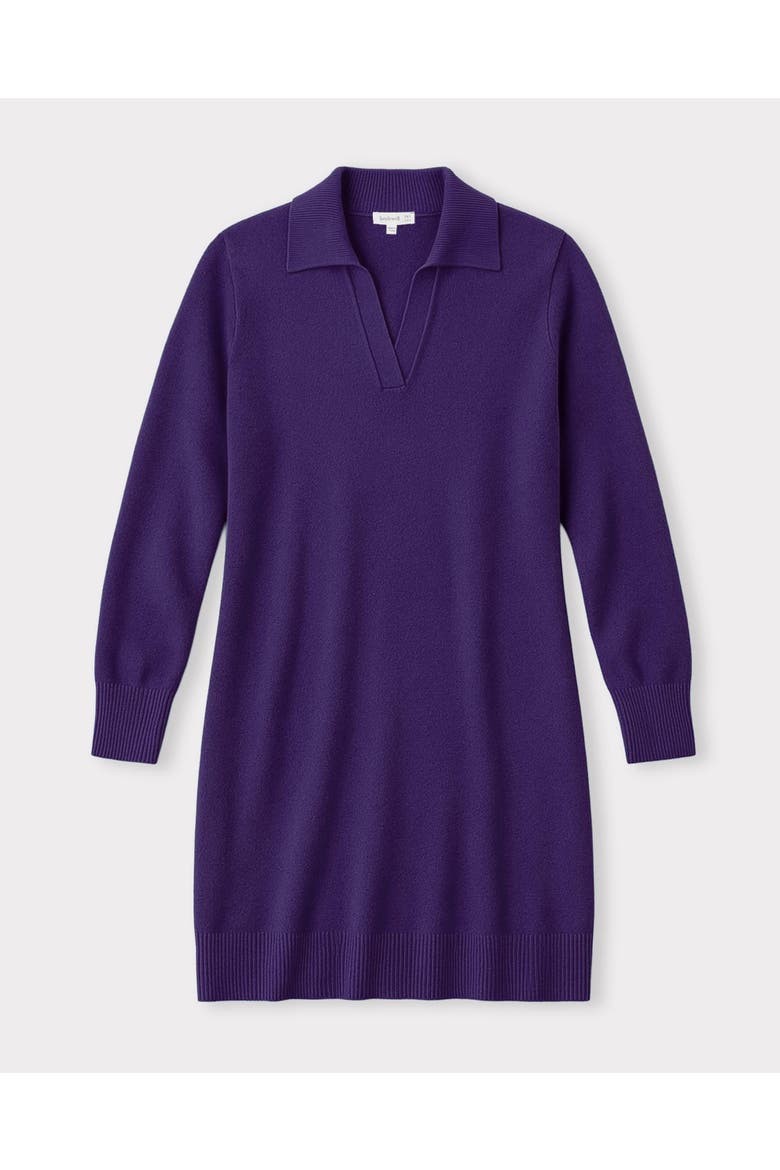 Trophy Neck Wool Shirt Dress, Alternate, color, Deep Nightshade