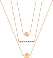 Karma and Luck Aligned in Serenity - Lotus OM Chakra Bar Triple Layer Necklace