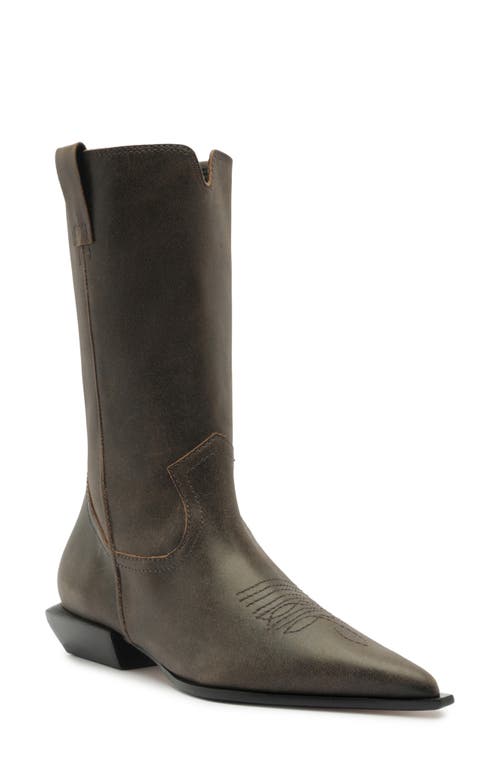 Schutz Ashley Pointed Toe Western Boot In Brown