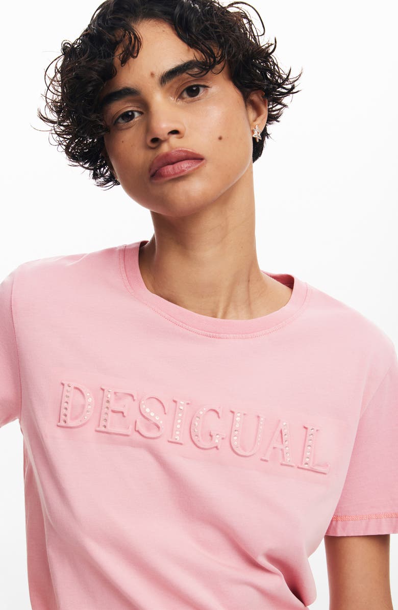 Desigual Brandy Embellished Cotton Graphic T-Shirt, Alternate, color, 