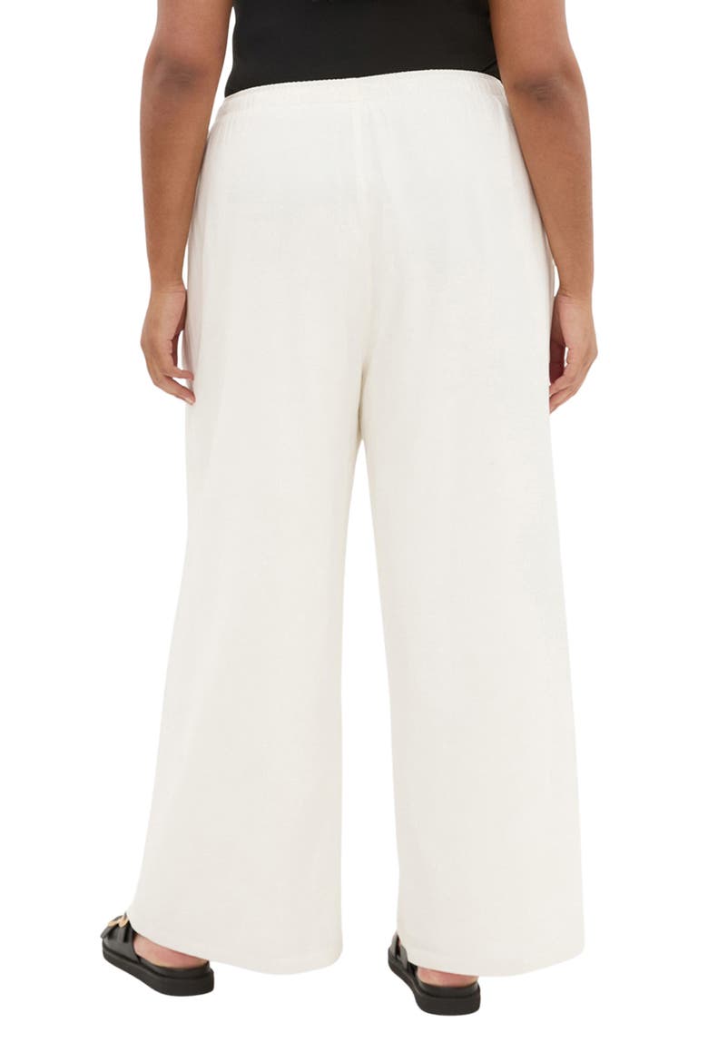 Holly Wide Leg Linen Blend Drawstring Pants, Alternate, color, IVORY
