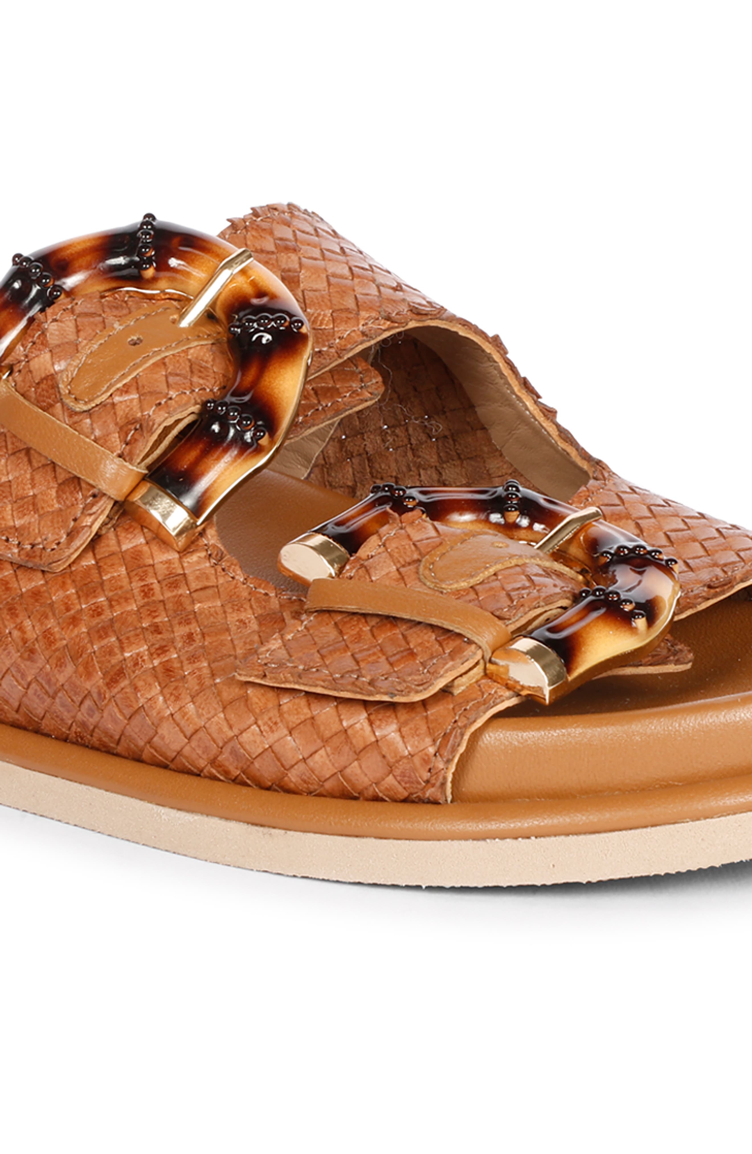 SAINT G Venice Woven Slide Sandal, Alternate, color, Cuoio