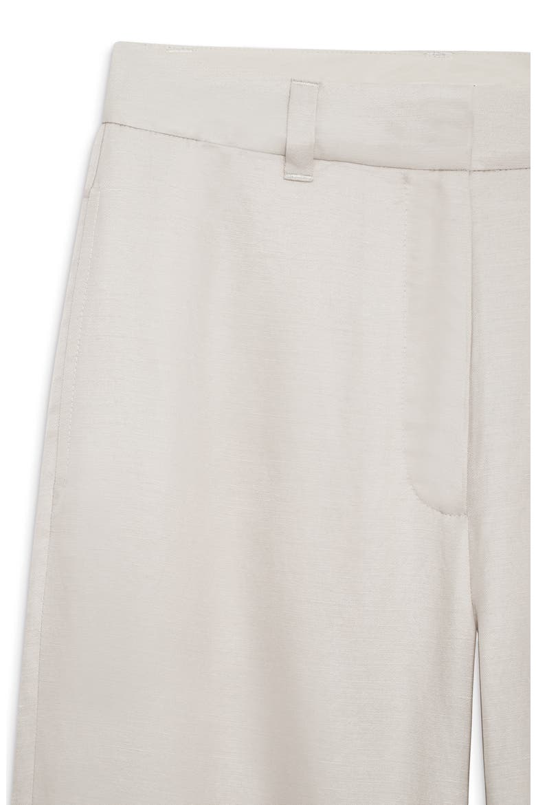 Lyra Wide Leg Linen Blend Trouser, Alternate, color, DOVE LINEN BLEND
