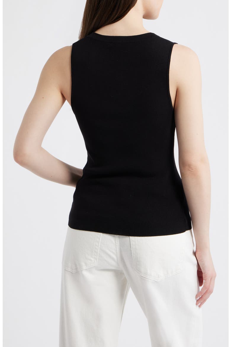Sleeveless Rib Top, Alternate, color, BLACK