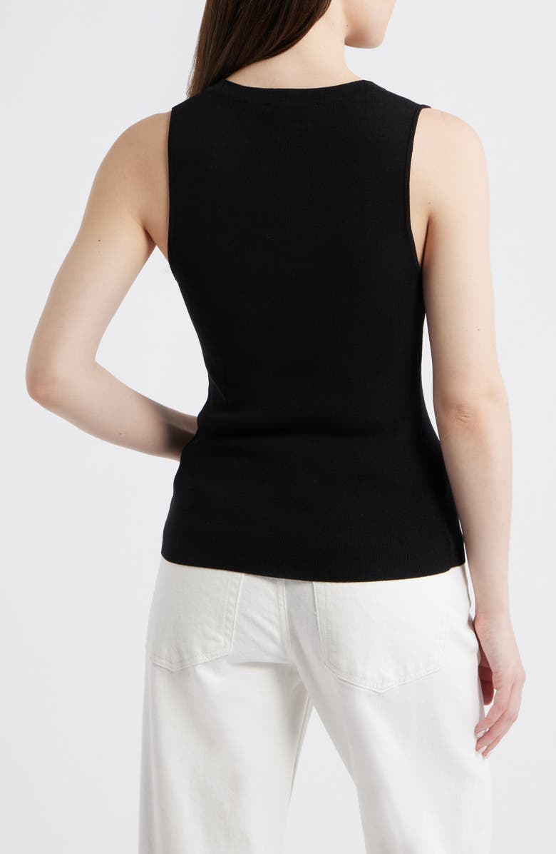 MANGO Sleeveless Rib Top, Alternate, color, Black