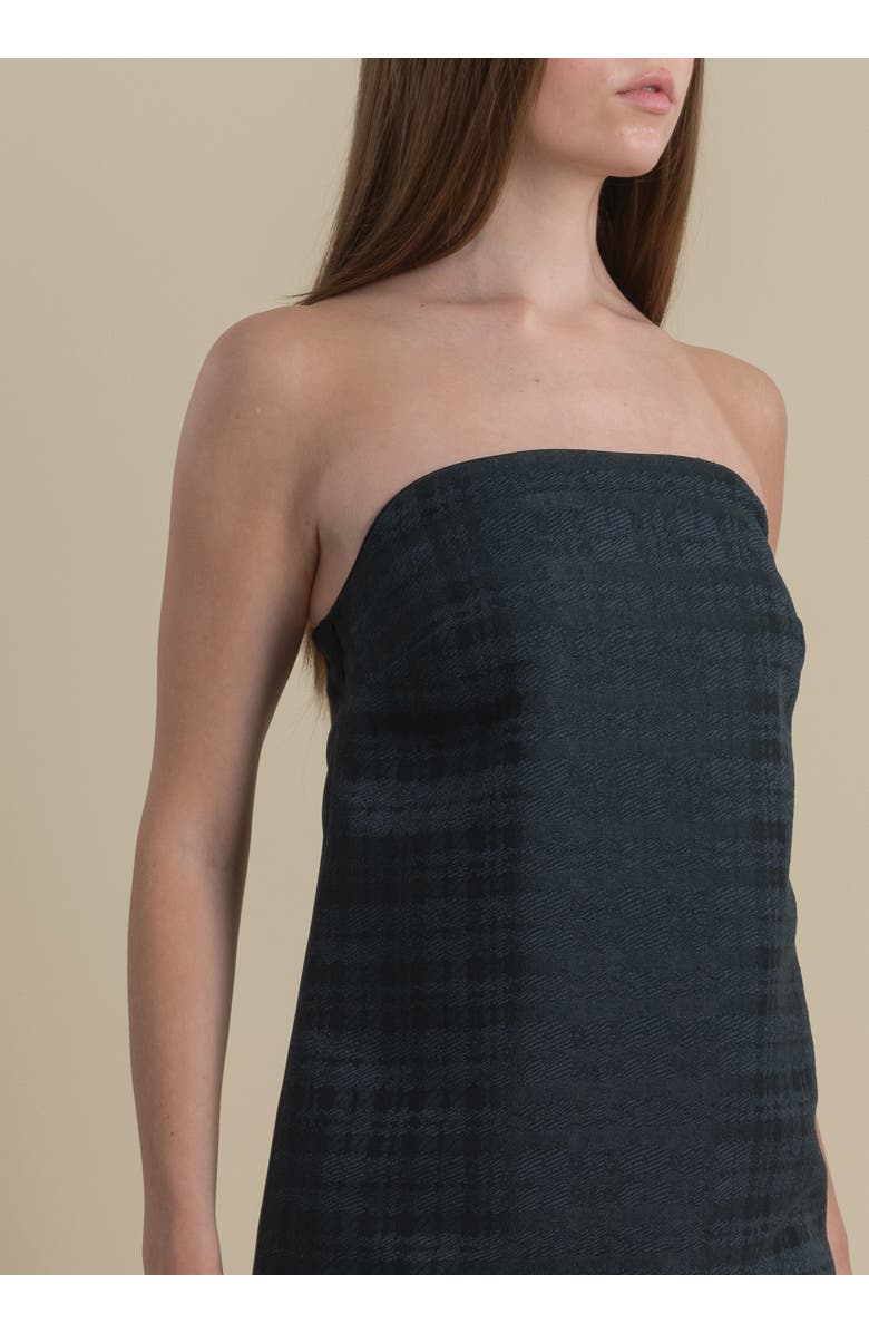 Contessa Mills Sophia Plaid Japanese Jacquard Mini Dress, Alternate, color, Emerald Plaid