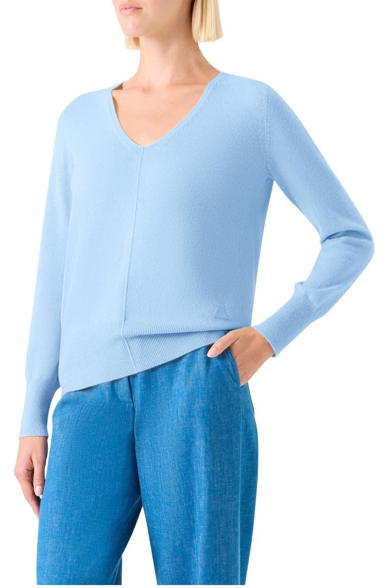 Akris Cashmere V-Neck Sweater, Alternate, color, Powder Blue