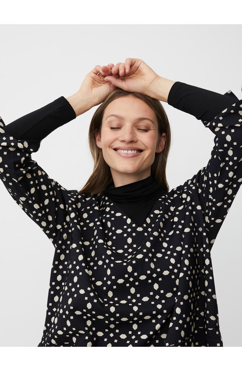 Masai Copenhagen MaBenika 3/4 Sleeve V-Neck Blouse, Alternate, color, Black