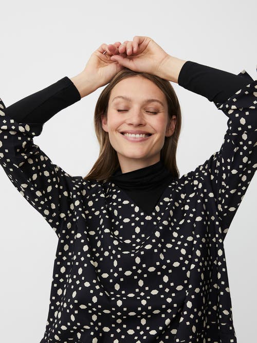 Masai Copenhagen Mabenika 3/4 Sleeve V-neck Blouse In Black