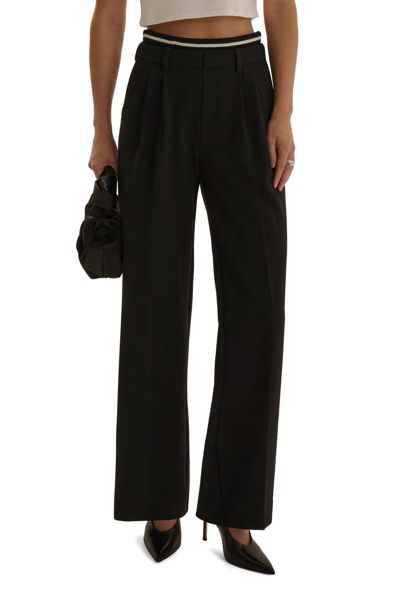 The Varsity Wide Leg Pants, Main, color, BLACK