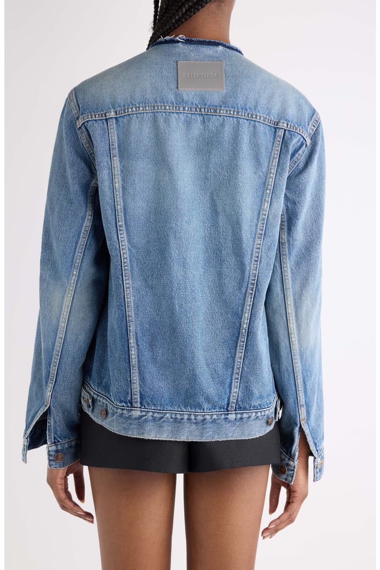 Distressed Organic Cotton Japanese Denim Hourglass Jacket, Alternate, color, AUBERGINE