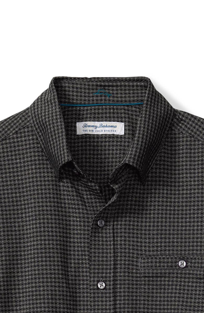 Tommy Bahama San Sebastian Microcheck IslandZone<sup>®</sup> Button-Up Shirt, Alternate, color, Black