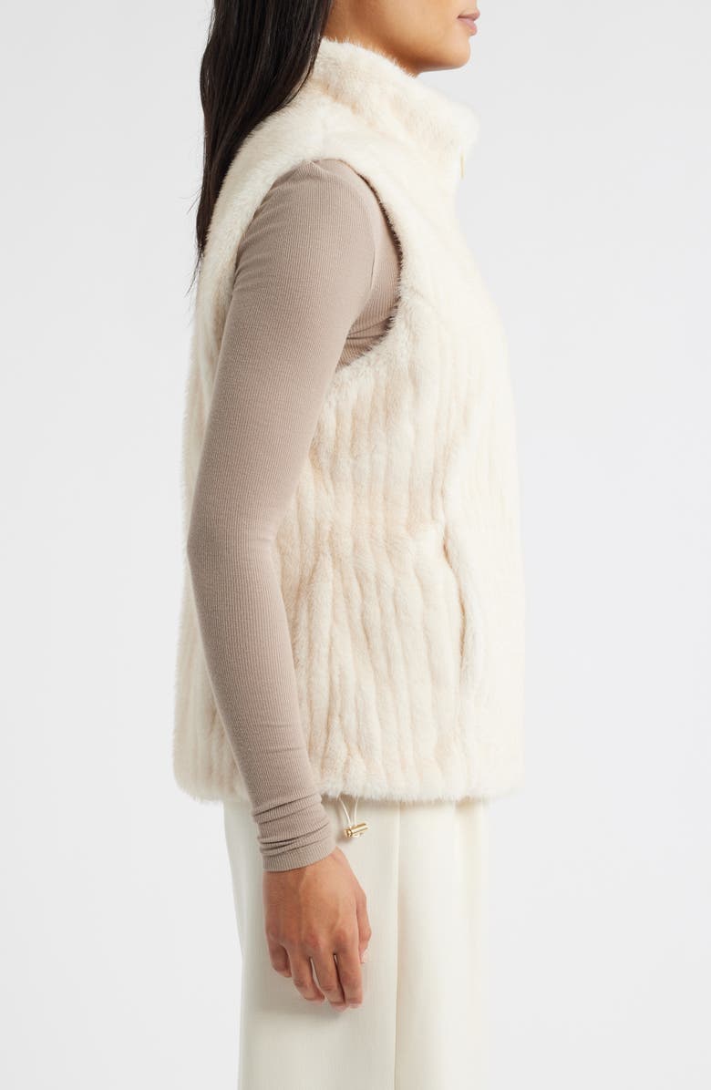Via Spiga Reversible Faux Fur Vest, Alternate, color, Beige