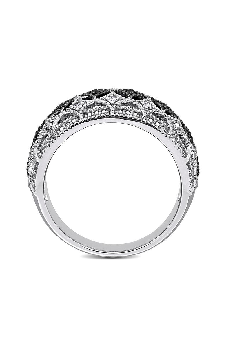 DELMAR Black & White Diamond Ring - 0.09ctw, Alternate, color, Black