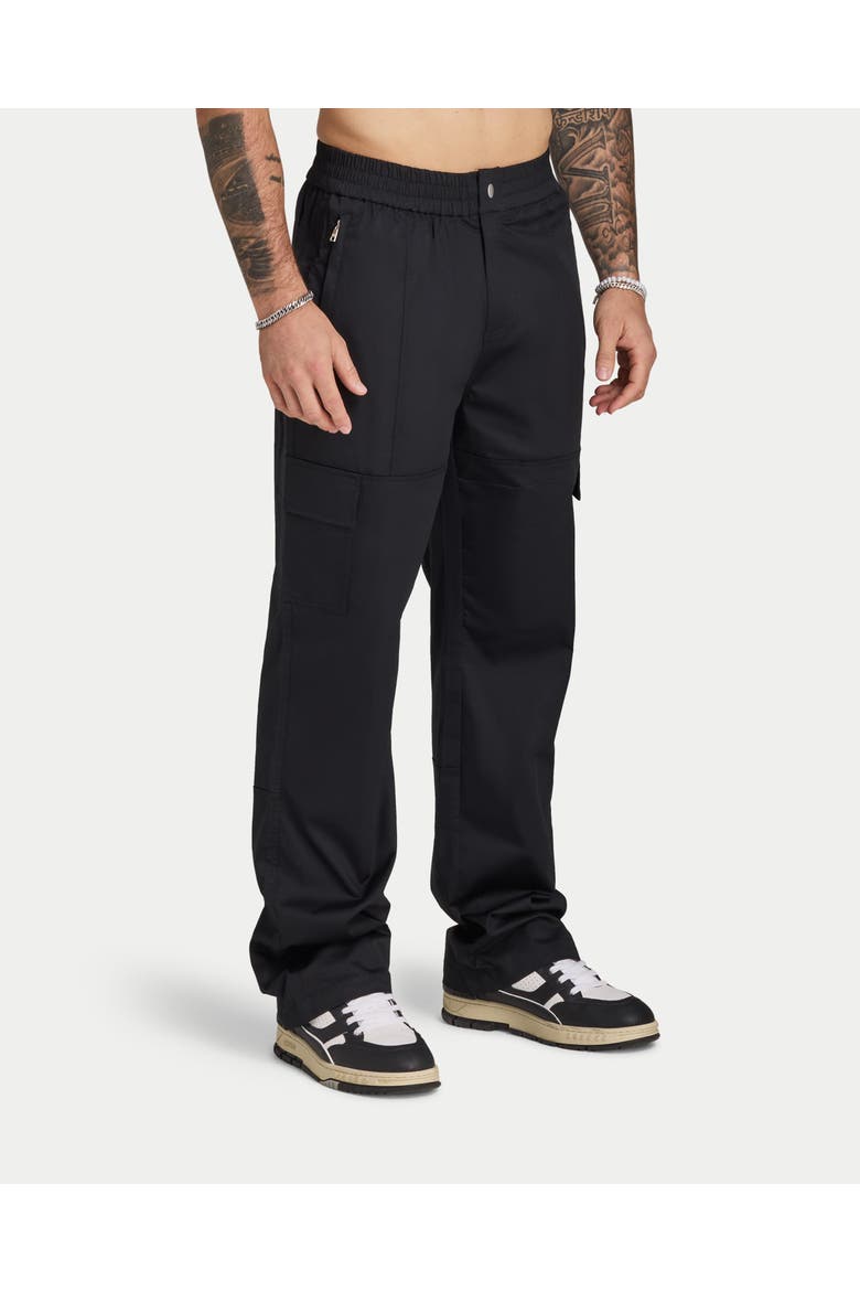 Utility Relaxed Fit Cargo Trousers, Alternate, color, Black