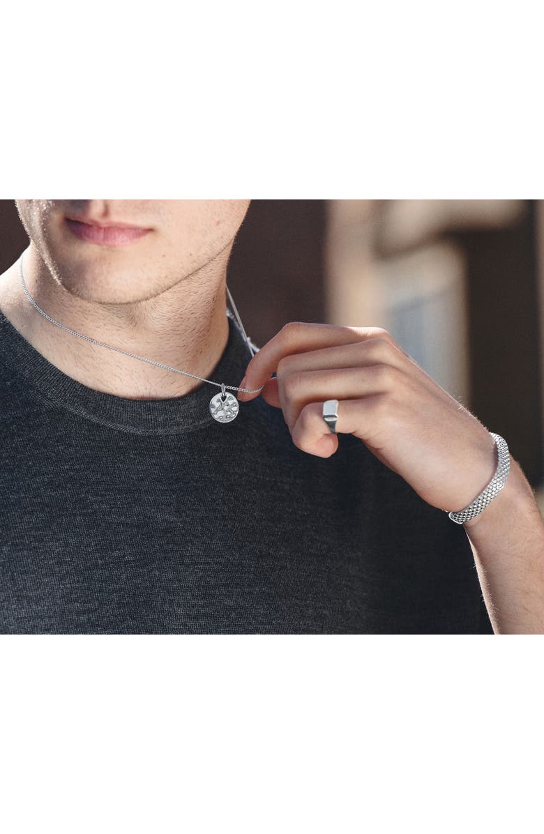 Monica Vinader Hammered Pendant Charm, Alternate, color, Silver