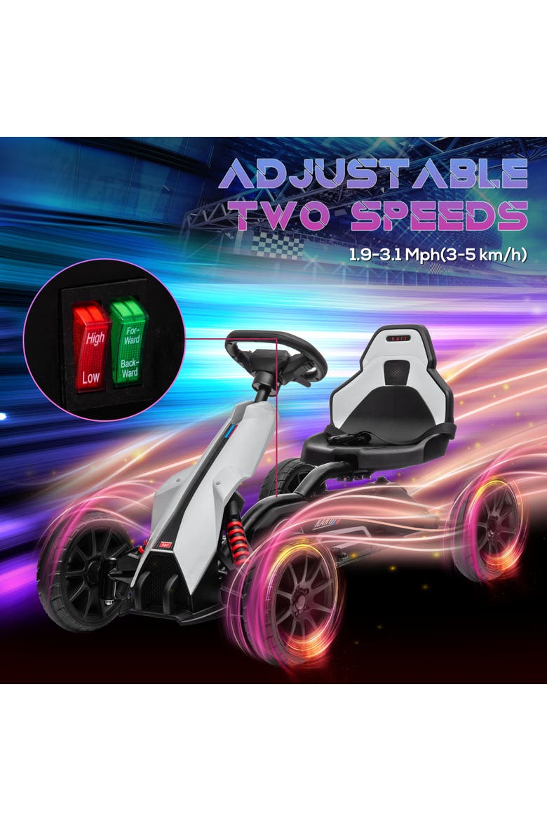 12V Kids Electric Go Kart with Forward Backward Drive Adjustable Speed, Alternate, color, White