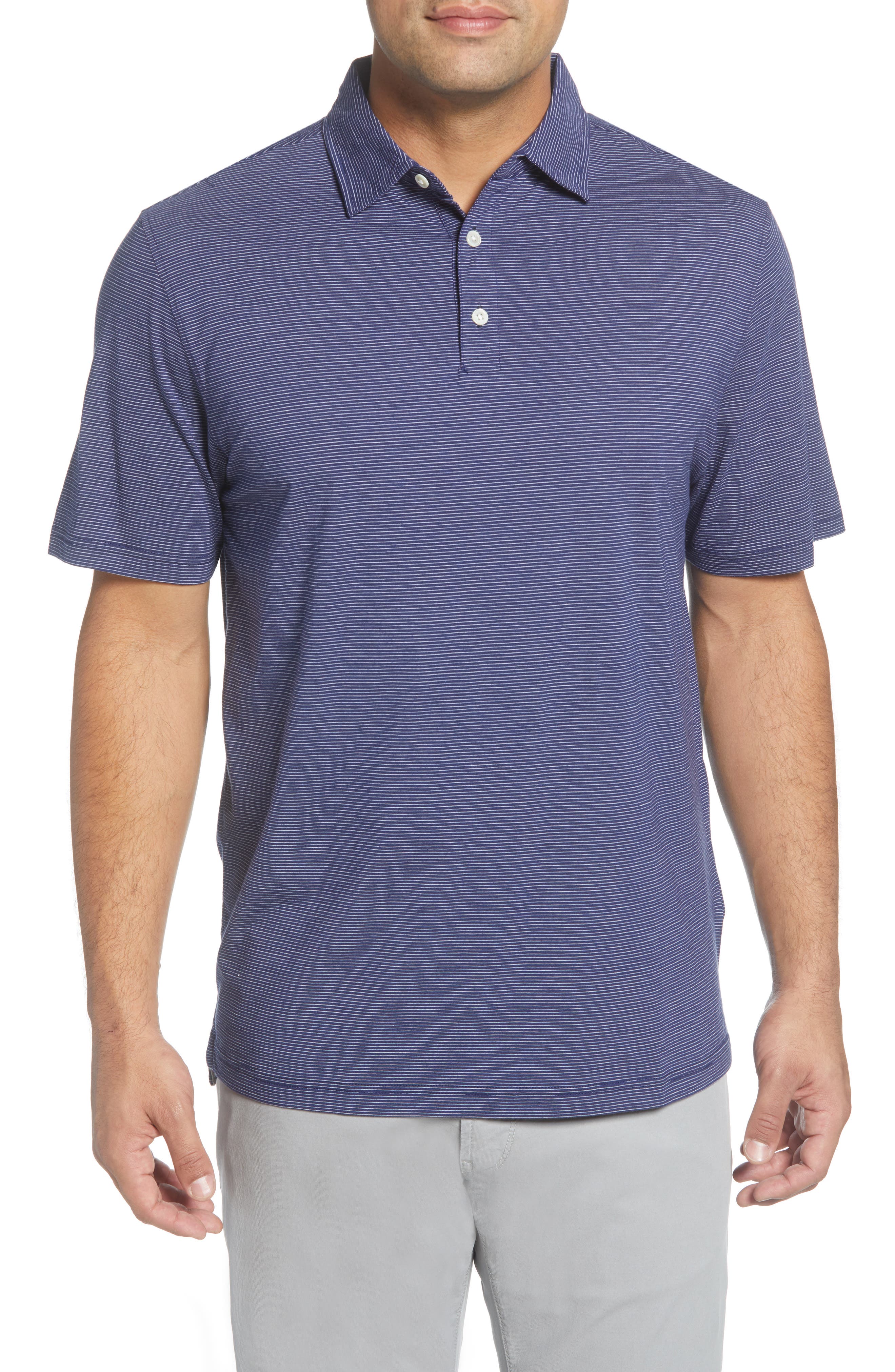 Peter Millar Crown Soft Mini Stripe Jersey Polo (Men) | Nordstromrack