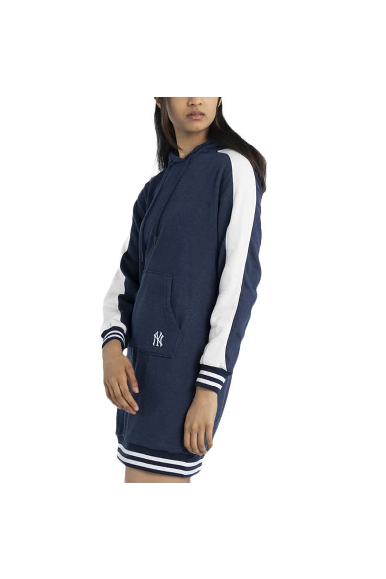 Women's Lusso Navy New York Yankees Mara Tri-Blend Hoodie Dress, Alternate, color, Navy