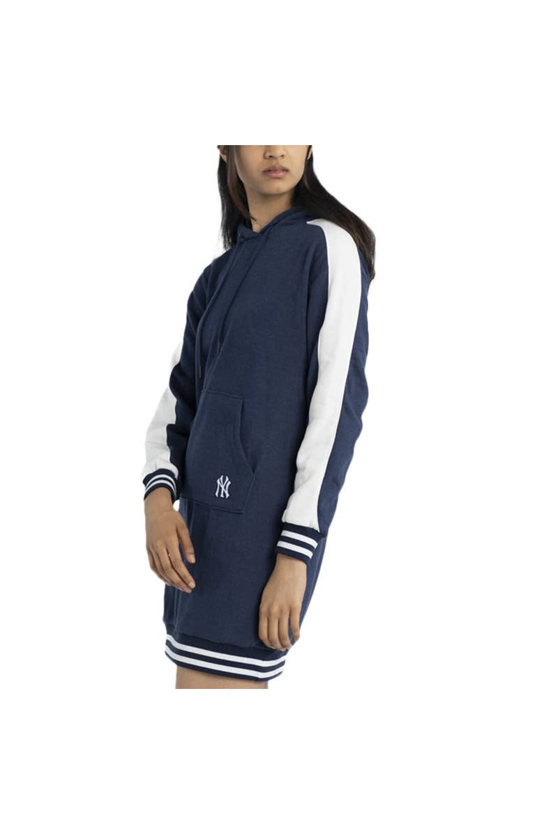 LUSSO Women's Lusso Navy New York Yankees Mara Tri-Blend Hoodie Dress, Alternate, color, Navy