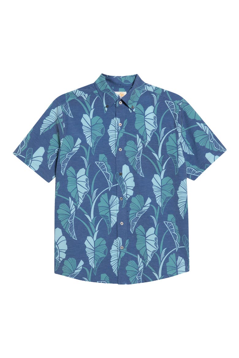 Trailing Taro Button Down Shirt, Main, color, NAVY