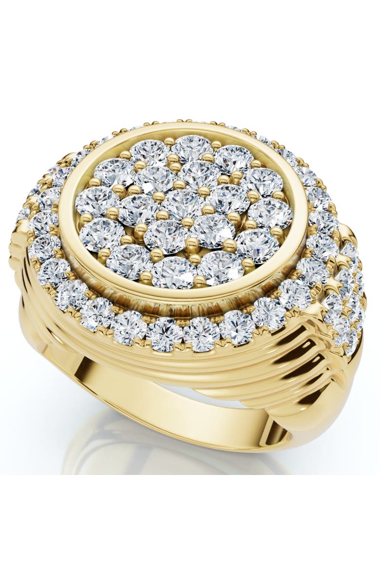 3Ct Diamond Ring Mens Round Flashy Polished Wedding Band in or Gold, Main, color, 10k Yellow Gold