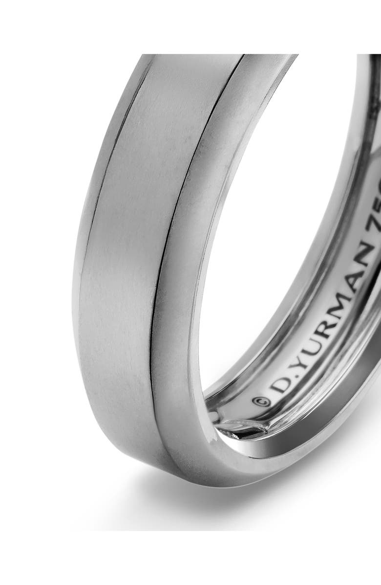 David Yurman Beveled Band Ring in 18K White Gold, 6mm, Alternate, color, White Gold