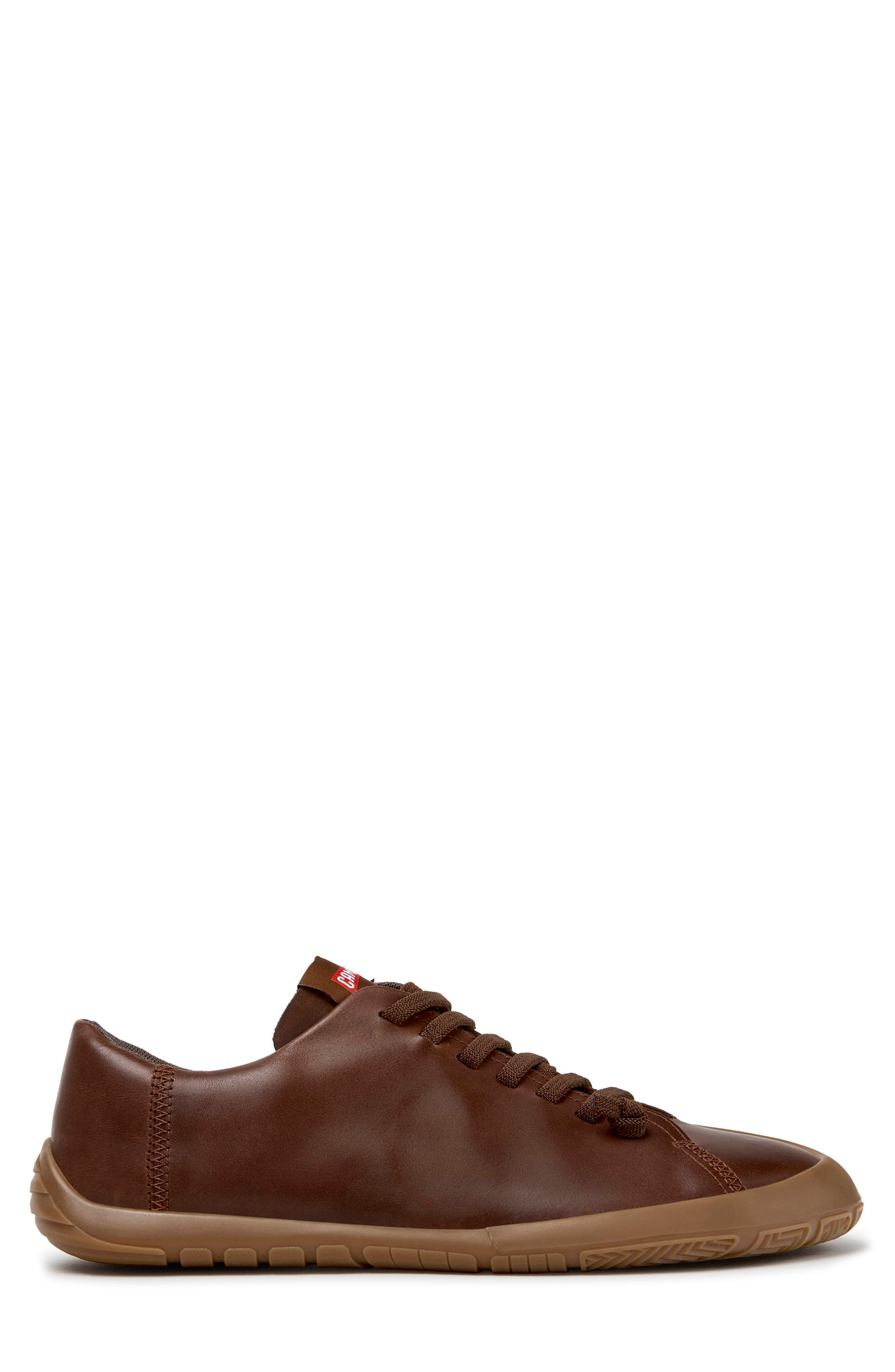 Peu Path Leather Sneaker, Alternate, color, MEDIUM BROWN
