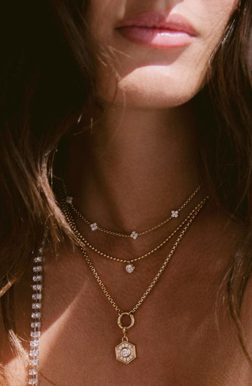 Zoë Chicco 14kt Yellow Gold Station Box Chain Necklace In Gold