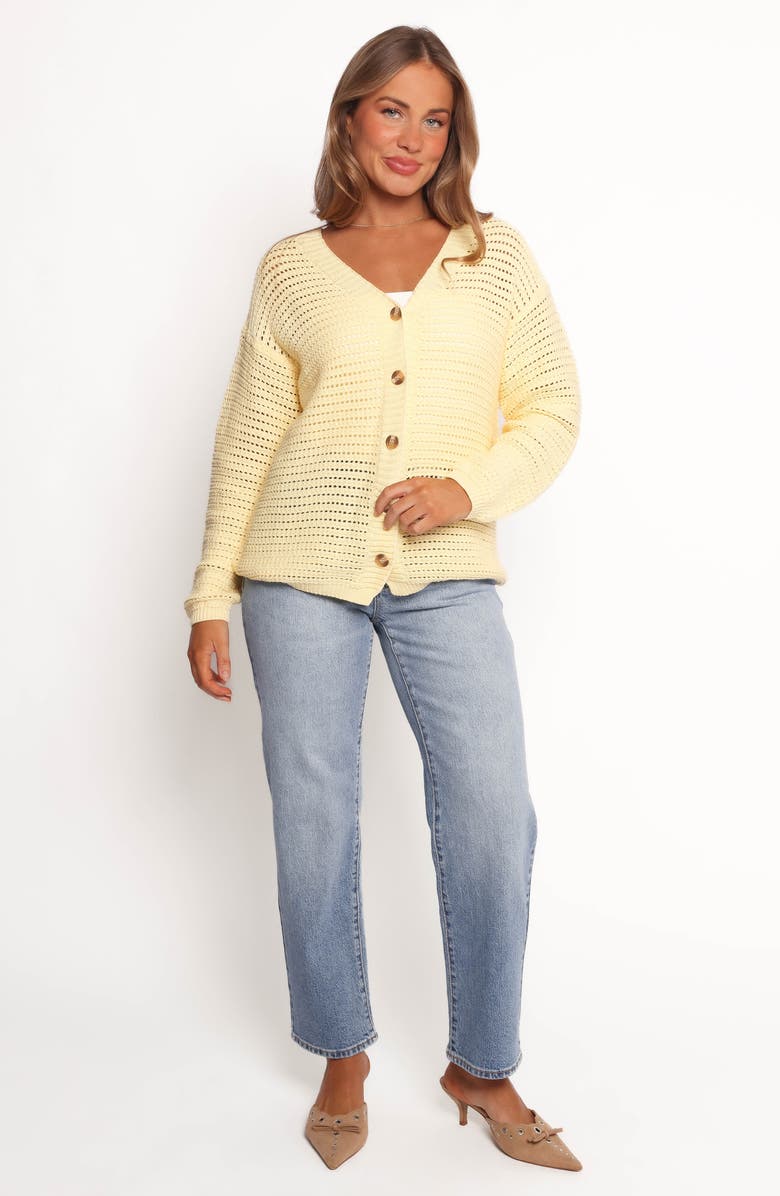 Petal & Pup Carrie Open Stitch Cardigan, Alternate, color, Yellow