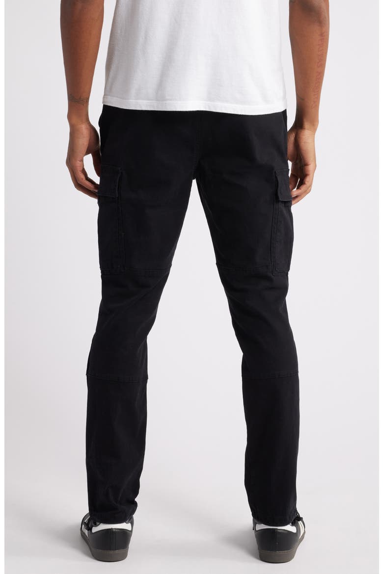 Aden Slim Cotton Cargo Pants, Alternate, color, BLACK