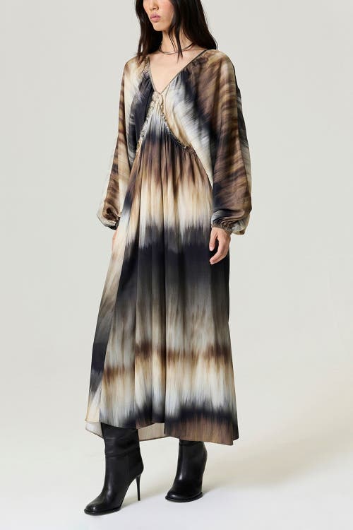 Nocturne Tie-back Batik Print Maxi Dress In Multi