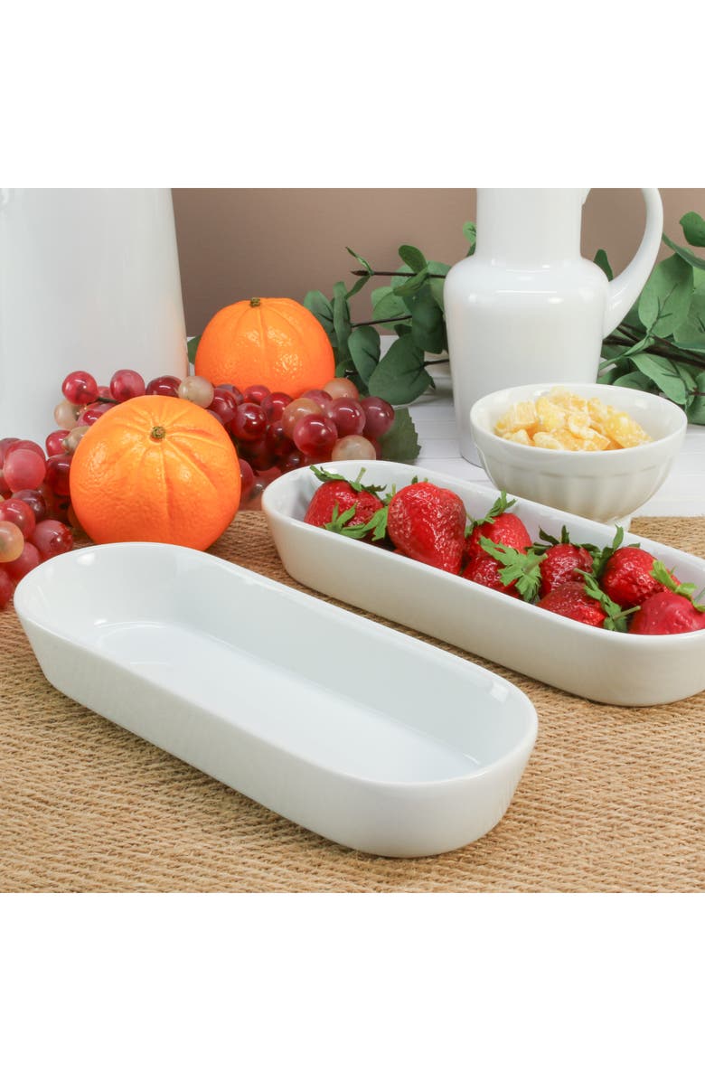 BIA Cordon Bleu Oslo Set of 2 Oblong Baking Dishes, Alternate, color, White