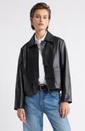 Nordstrom Crop Leather Jacket