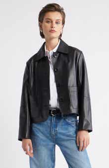 Nordstrom Crop Leather Jacket