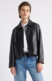 Nordstrom Crop Leather Jacket