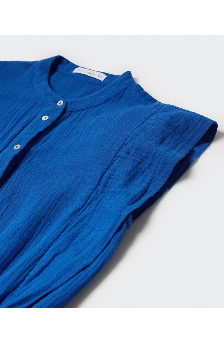 MANGO Wide Leg Cotton Gauze Jumpsuit, Alternate, color, Blue