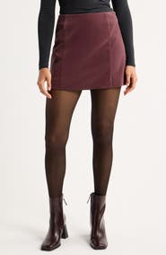 Open Edit Velvet Miniskirt
