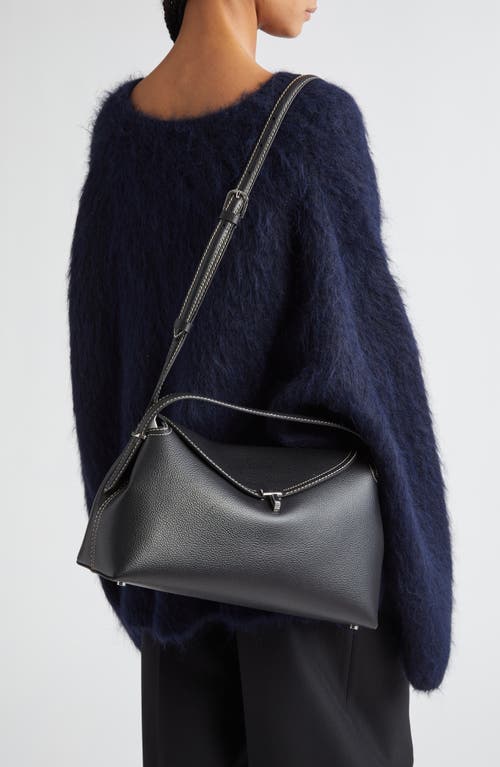 Totême Toteme T-lock Curved Leather Shoulder Bag
