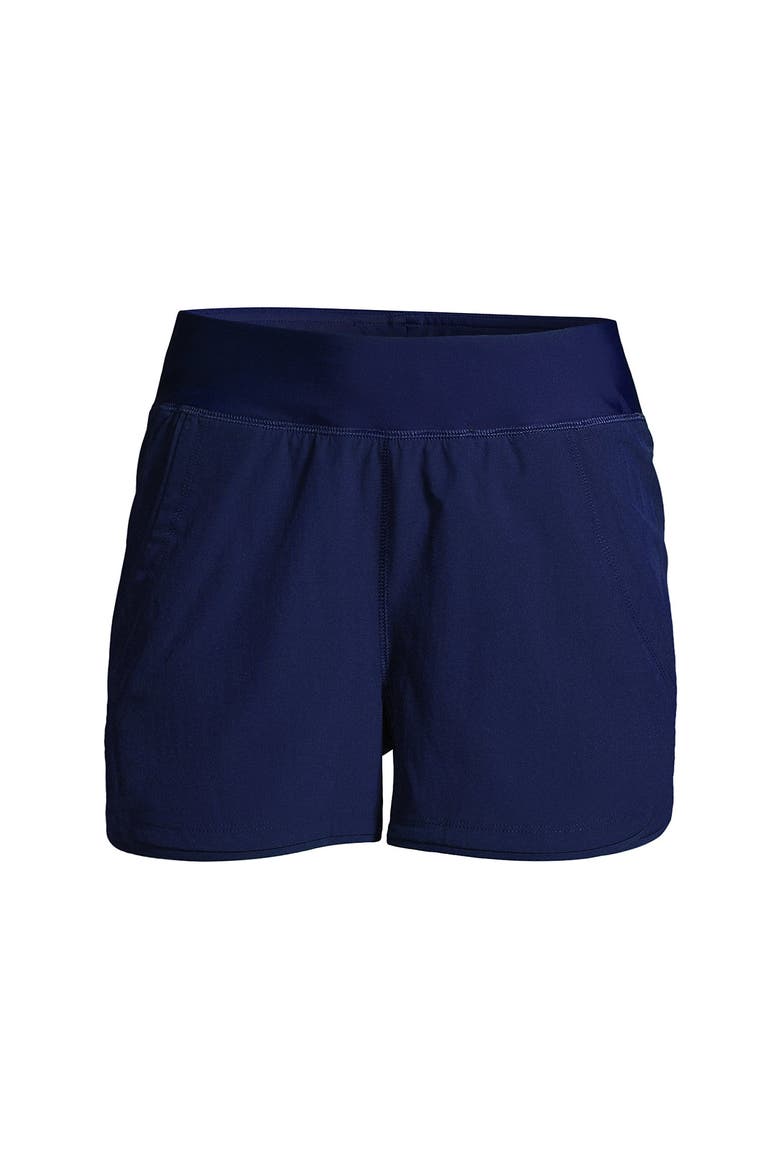 3" Quick Dry Elastic Waist Board Shorts Swim Cover-up Shorts with Panty, Alternate, color, Deep Sea Navy