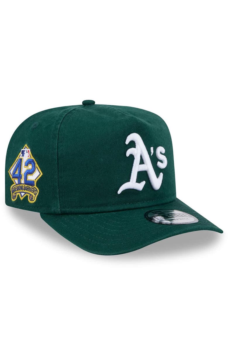 New Era Men's New Era  Green Athletics 2025 Jackie Robinson Day Golfer Adjustable Hat, Main, color, 