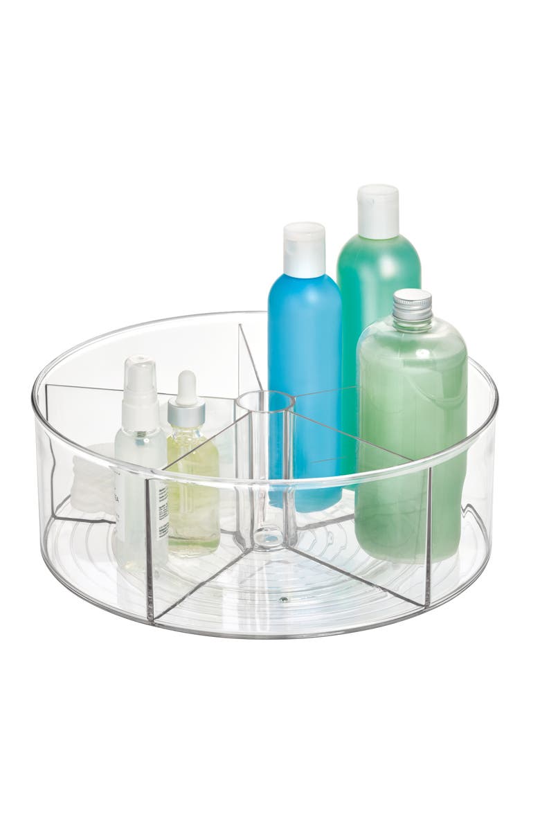 iDesign Divided 11.5-inch Lazy Susan for Kitchen Storage, Clear, Alternate, color, Clear
